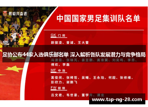 足协公布44家入选俱乐部名单 深入解析各队发展潜力与竞争格局
